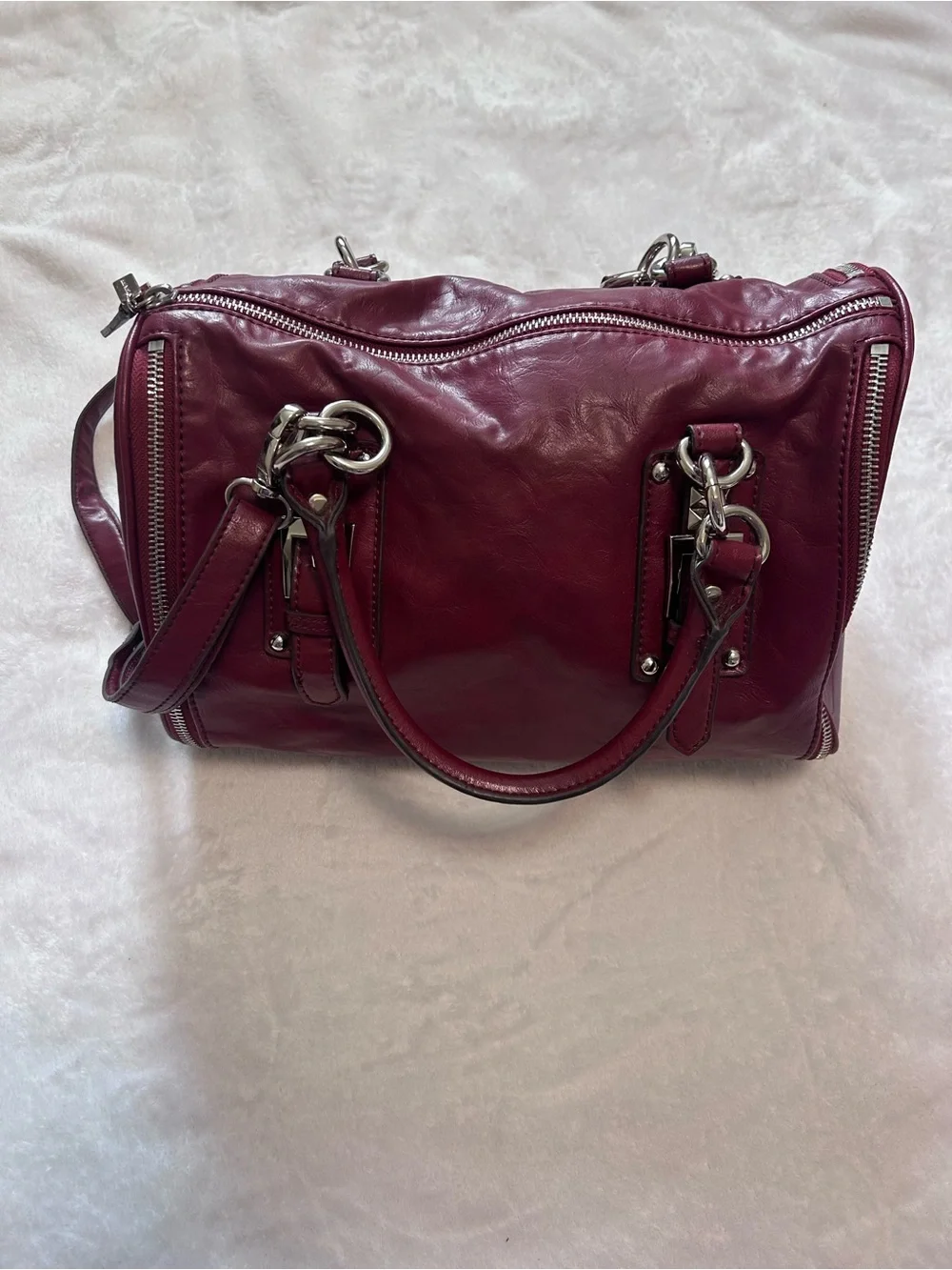 Nine West Deep Red Faux Leather Purse - Picture 1 of 6